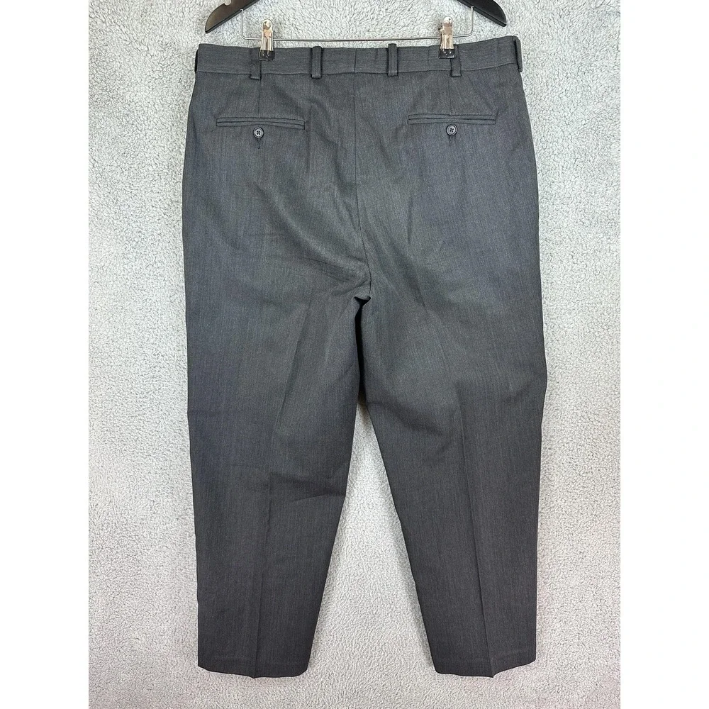 Eddie Bauer Pants Mens 40x30 Gray Wool Dress Slacks Classic Fit Business Formal